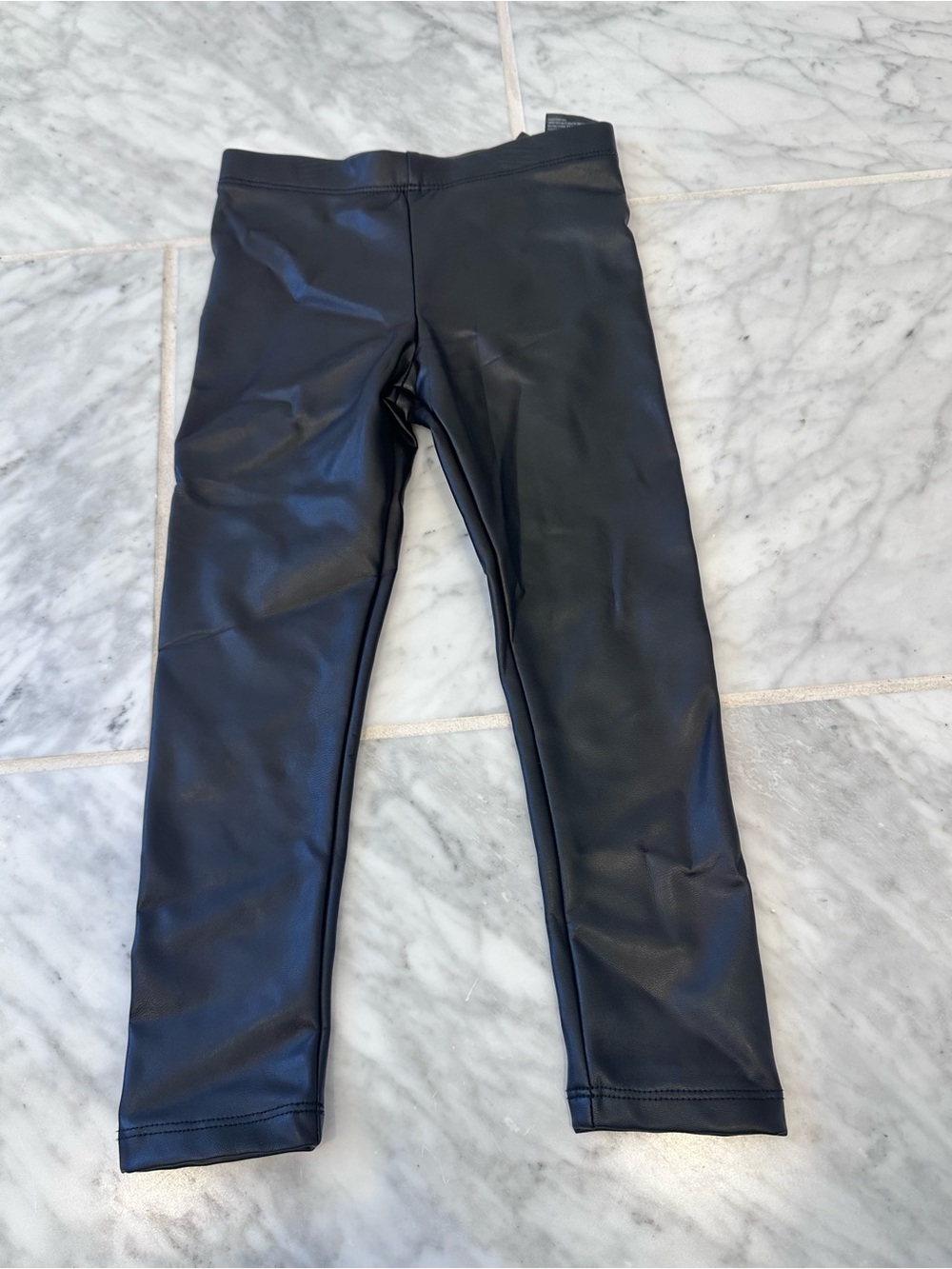 H&M Kids Black Faux Leather-Look Leggings
